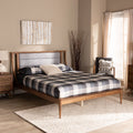 Light Grey Fabric Upholstered Queen Size Platform Bed Z722525