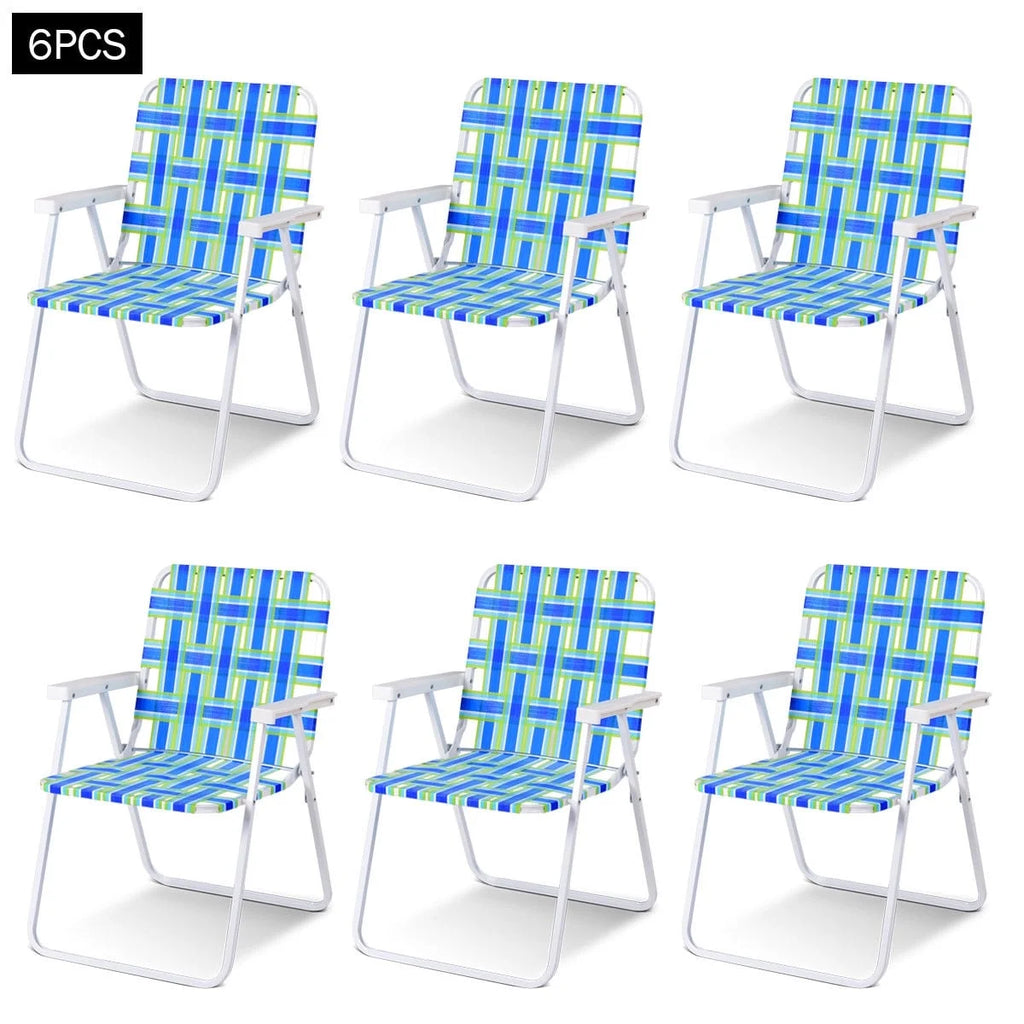 2PCS Lightweight Folding Beach Chair Blue N880581