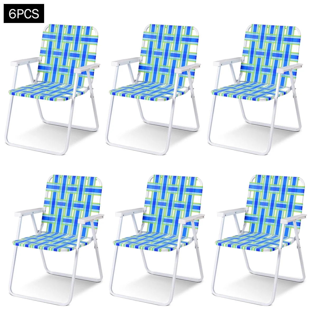 2PCS Lightweight Folding Beach Chair Blue N880581