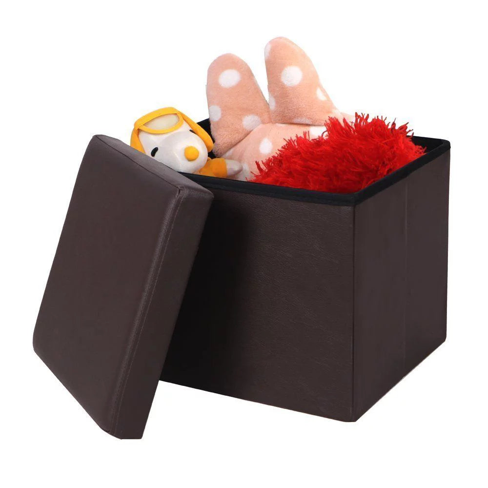 Faux Leather Ottoman Storage Box X499819