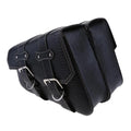 Black Leather Motorbike Pannier Saddle Bag H8777