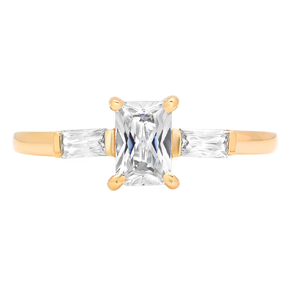 18K Yellow Gold Three-Stone Diamond Engagement Ring N85297