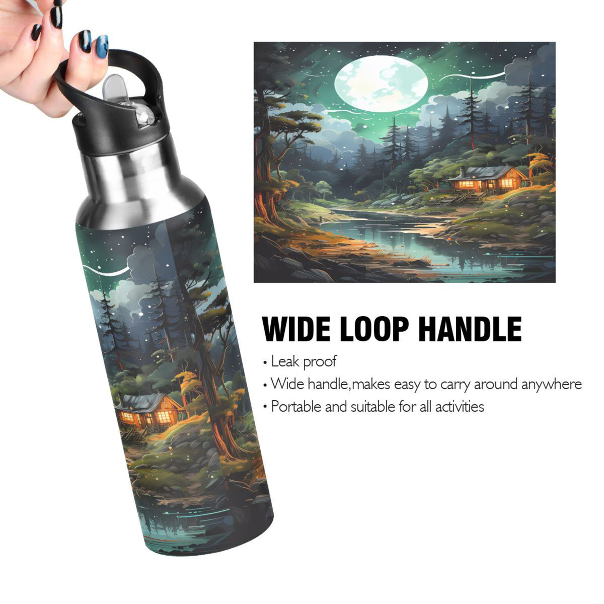 Stainless Steel Insulated Water Bottle with Straw Lid Z2667