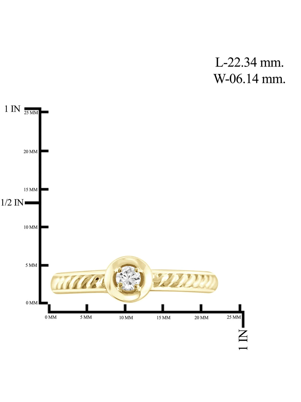 14K Gold-Plated Silver Diamond Ring B2628