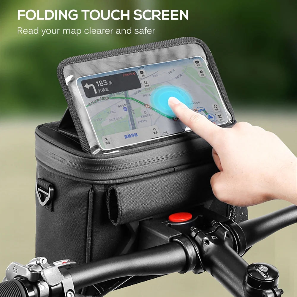 Touch Screen Bike Front Frame Bag Waterproof Phone Holder EVA Handlebar Bag Q6703