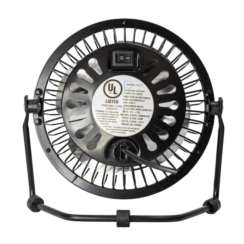 4 inch USB Powered Desktop Fan Black N76464