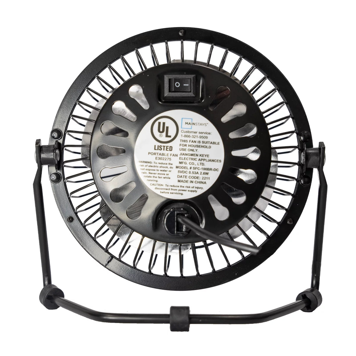 4 inch USB Powered Desktop Fan Black N76464