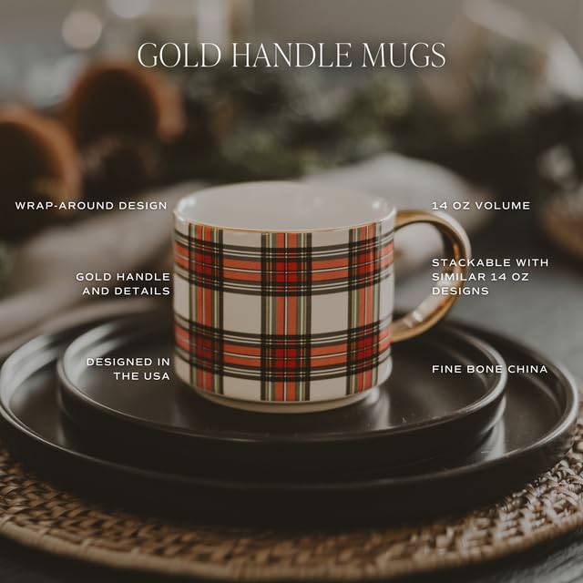 14oz Christmas Mug with Gold Handle N490239