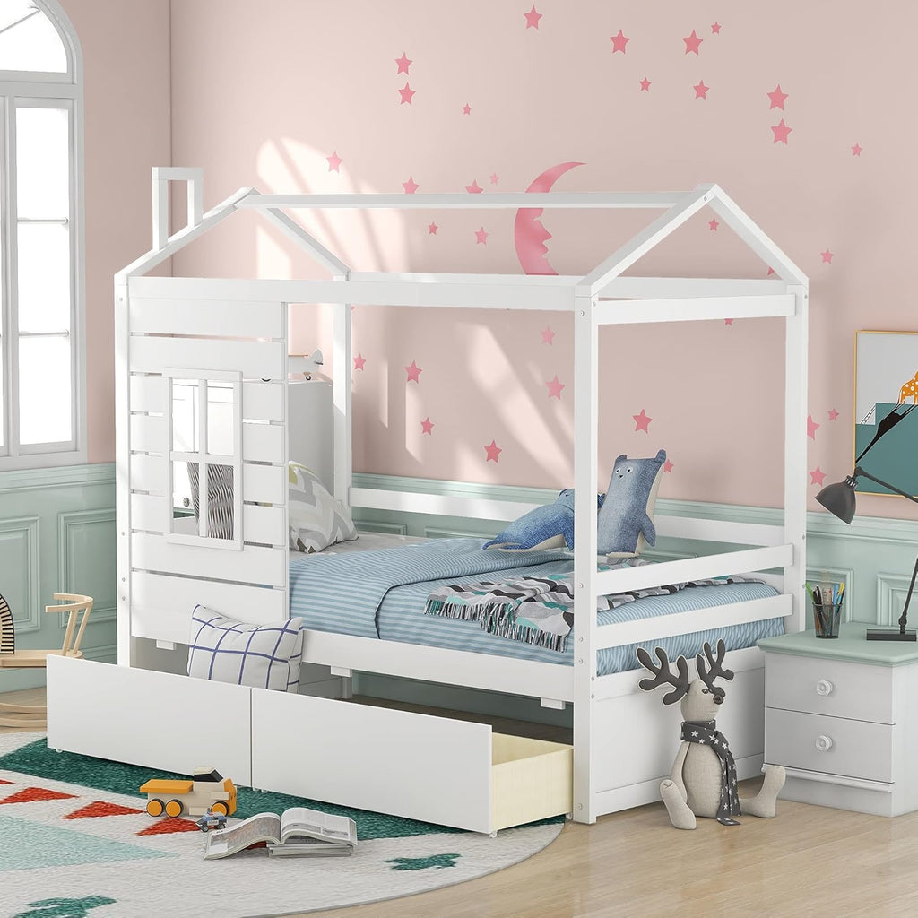 Walnut Twin Daybed with 2 Drawers D42176