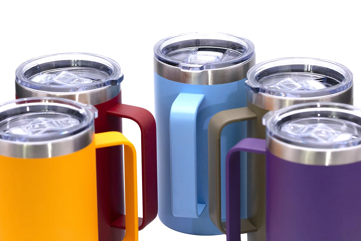 24 oz Stainless Steel Insulated Tumbler with Handle and Lid K296