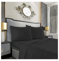 Twin 4 Piece Sheet Set with Pillowcases, Deep Pocket, Black Y5563