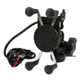 Motorcycle Handlebar Mount Holder with USB Charger Q76192