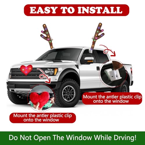 Christmas Reindeer Antlers for Cars With LED Lights Y48309