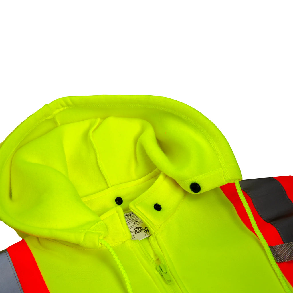 Hi-Vis Safety Full-Zip Hoodie, Yellow, L C9023