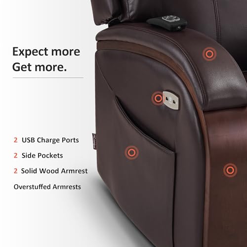 Power Lift Recliner Chair Sofa with Massage and Heat Faux Leather Q399764
