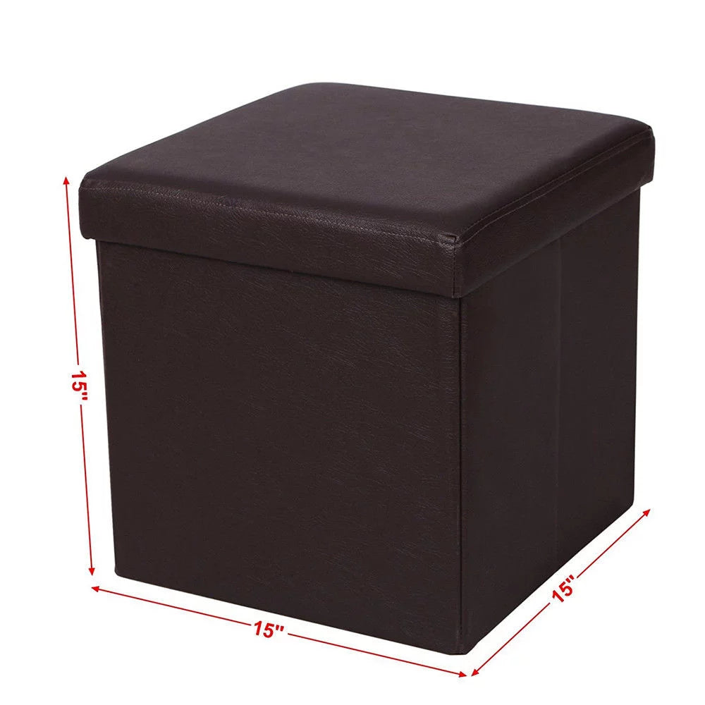 Faux Leather Ottoman Storage Box X499819