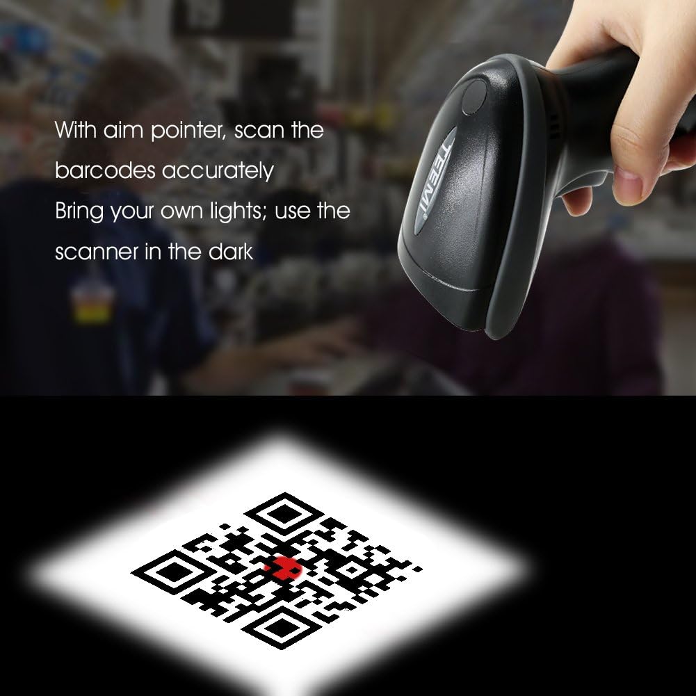 1D 2D Bluetooth Barcode Scanner with USB Cradle Charge Station I465