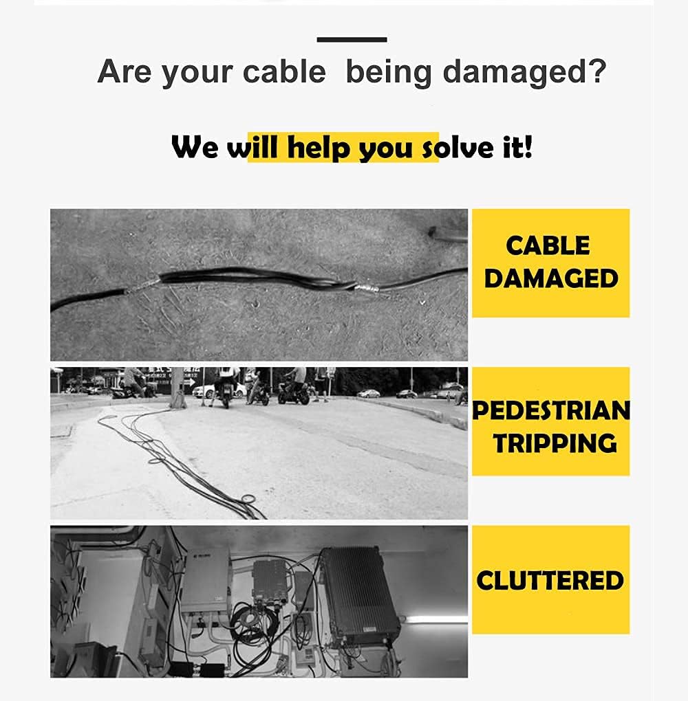 36x20x2” 5 Channel Rubber Cable Protector with Yellow Flip-Open Top Cover V54876
