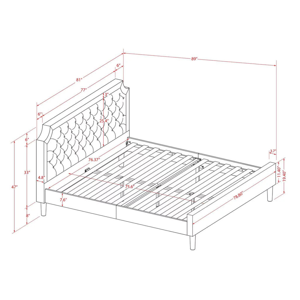 2-Piece Wood King Bedroom Set T95924