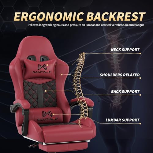 White High Back Gaming Chair with Footrest and Lumbar Support K5105