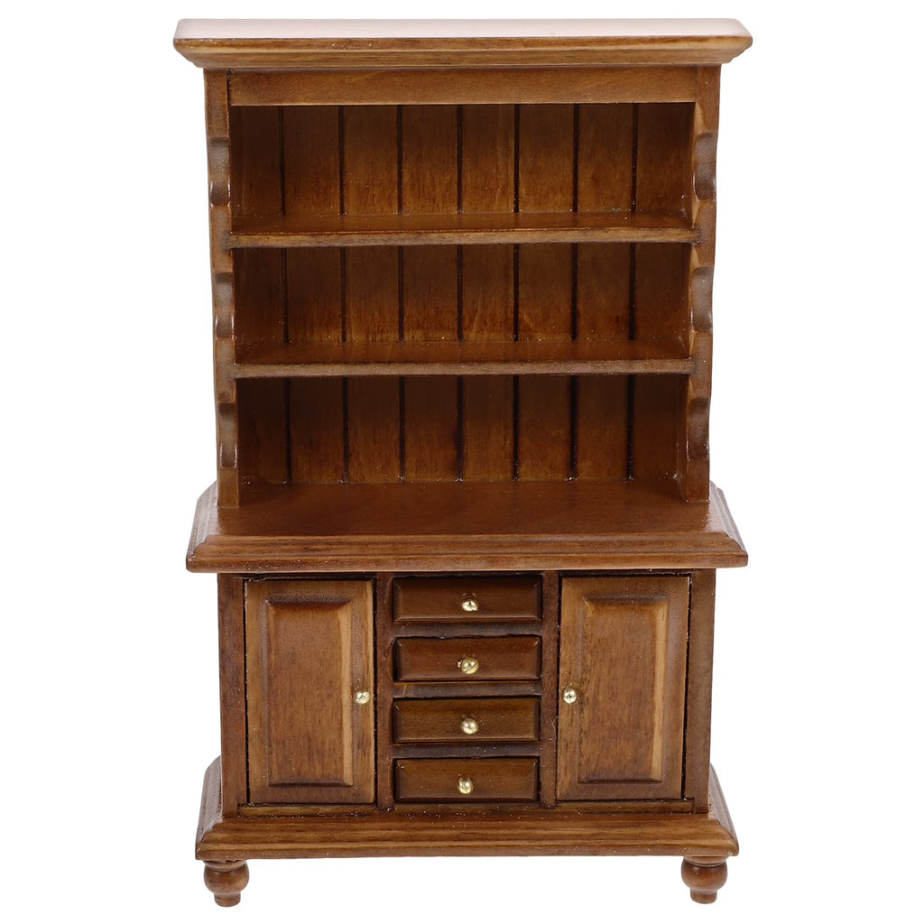 Walnut Color Miniature Bookcase Dollhouse Furniture C14941