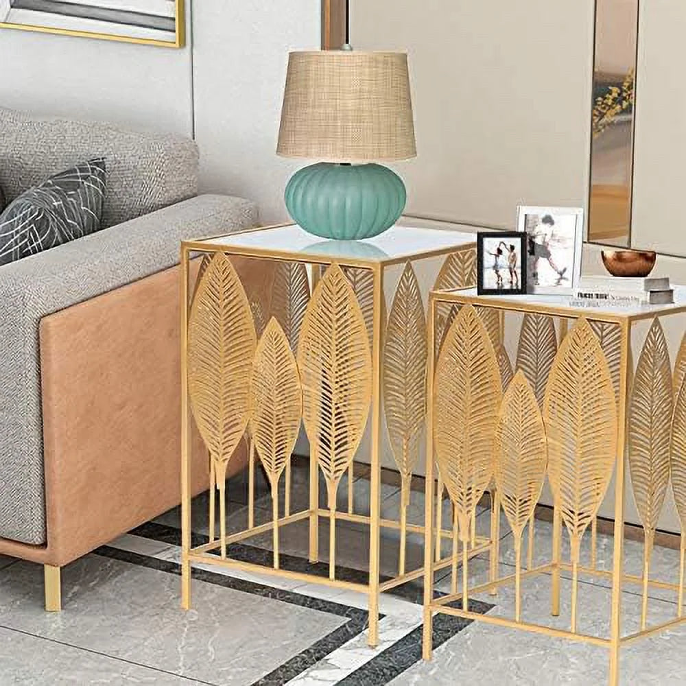 Gold Metal Slim Console Table Set of 2 A182