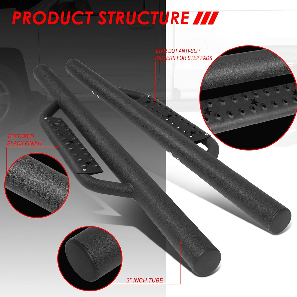 Black Mild Steel Running Boards N681463