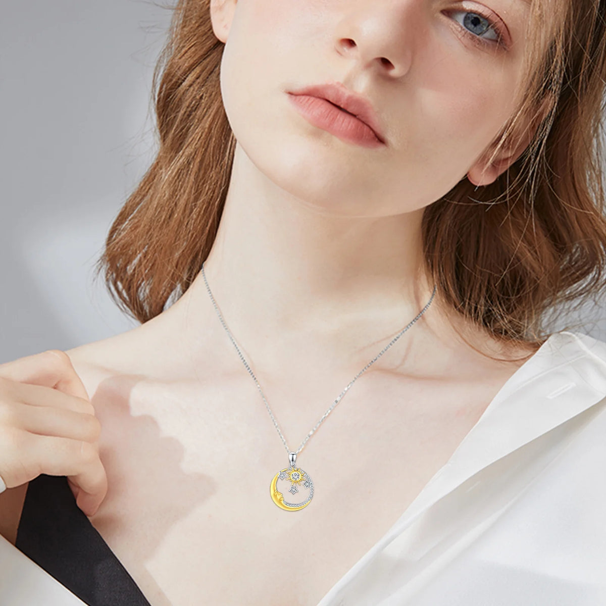 925 Sterling Silver Cubic Zirconia Pendant Necklace S7297