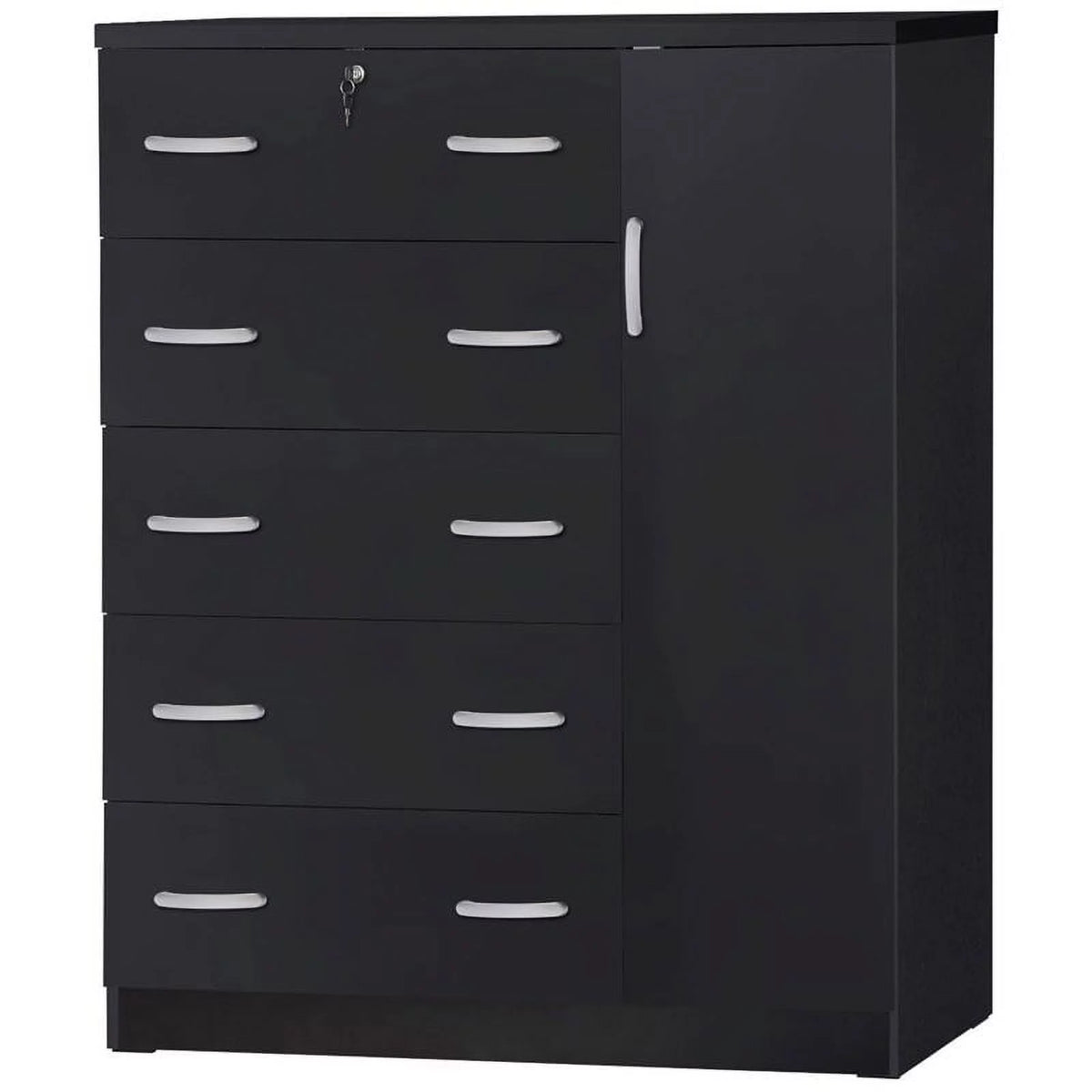 Queen Captains Bed & 5-Drawer Tall Chest Wardrobe R917