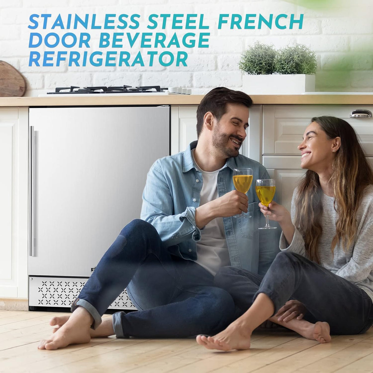 Stainless Steel 24 Inch Under Counter Beverage Refrigerator W6127