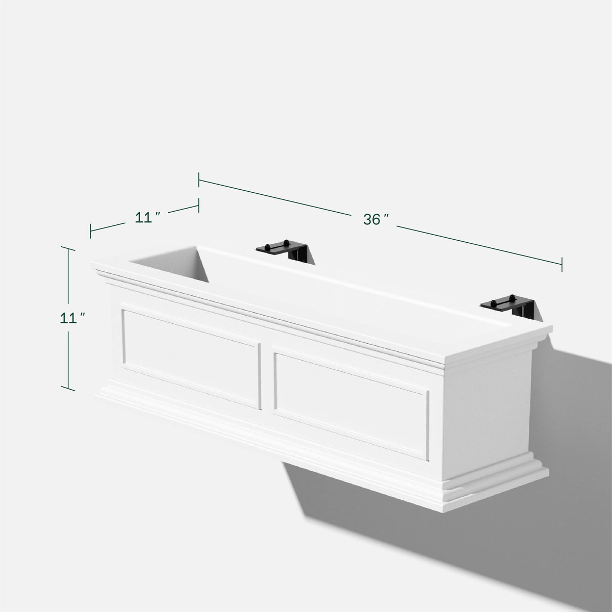 White 36" Railing Window Box Planter E77082