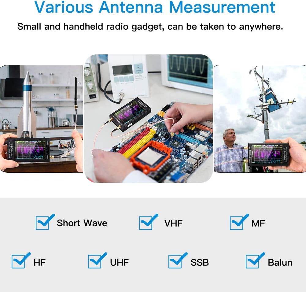 Vector Network Antenna Analyzer, 50KHz-1000MHz, 4.3 inch IPS LCD, Portable Handheld with Metal Case Q190430