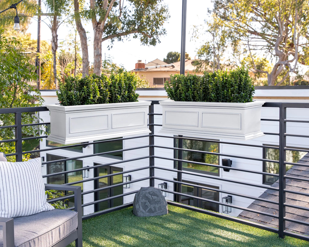 White 36" Railing Window Box Planter E77082