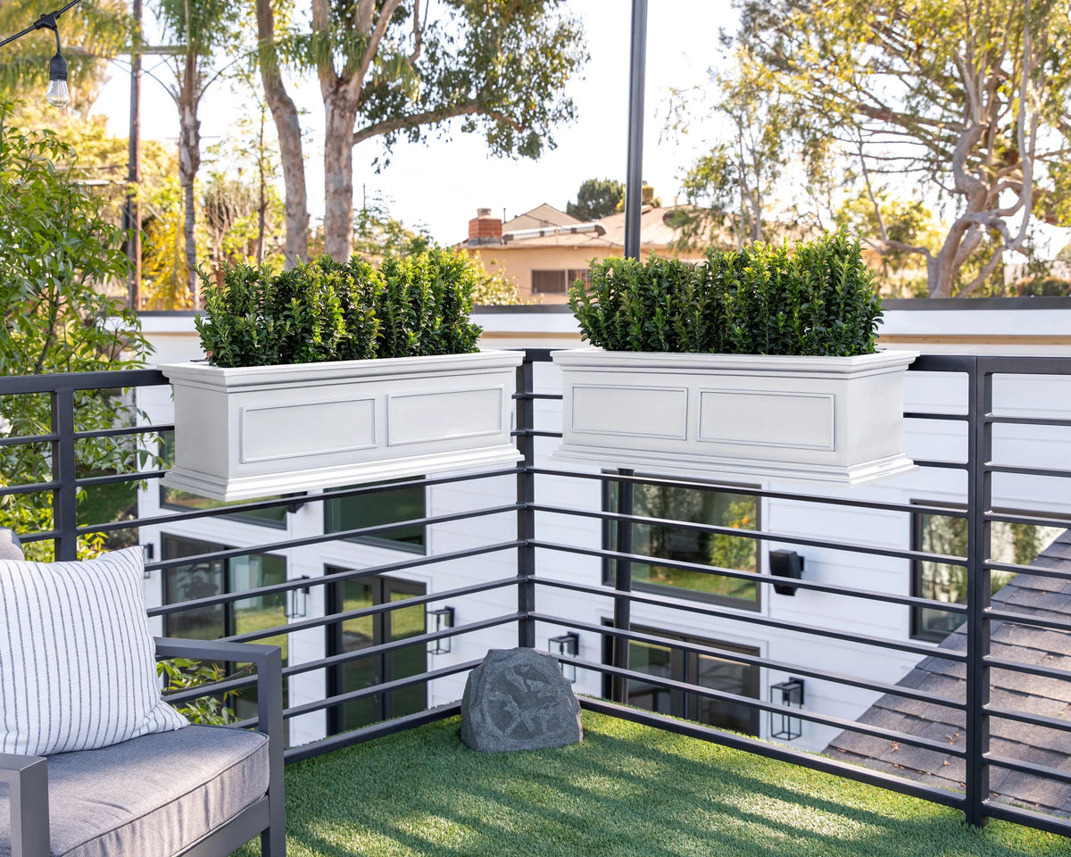 White 36" Railing Window Box Planter E77082