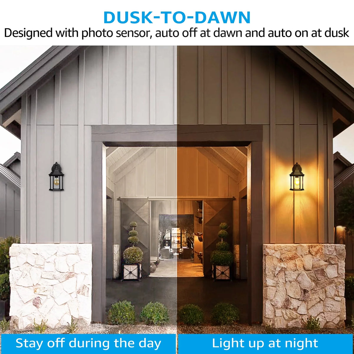Outdoor Wall Lights, Dusk to Dawn Q6962