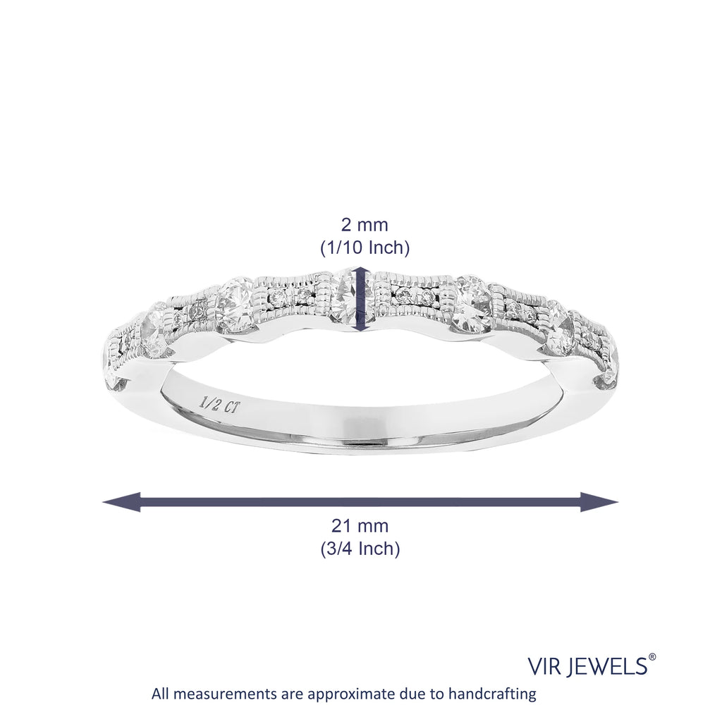 1/2 CTTW Lab Grown Diamond Wedding Band .925 Sterling Silver Prong Size 7 L7344