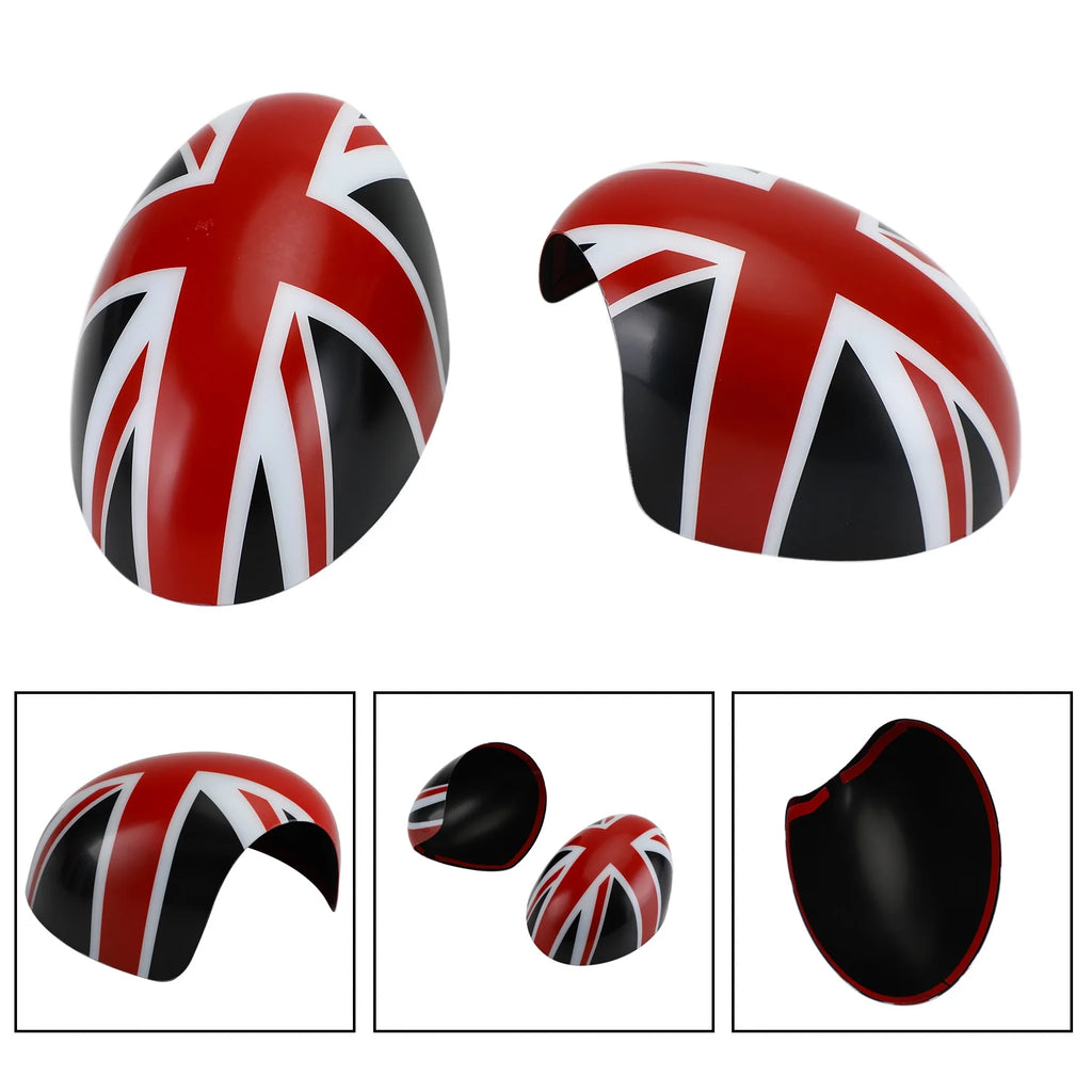 2pcs Black/Red Mirror Covers for MINI Cooper D803