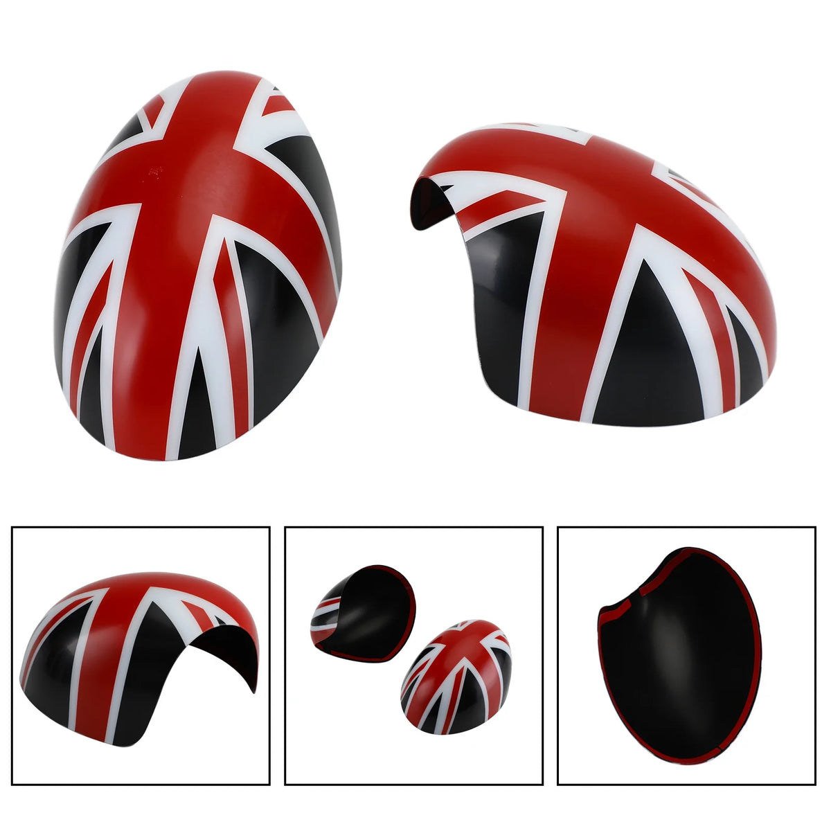 2pcs Black/Red Mirror Covers for MINI Cooper D803