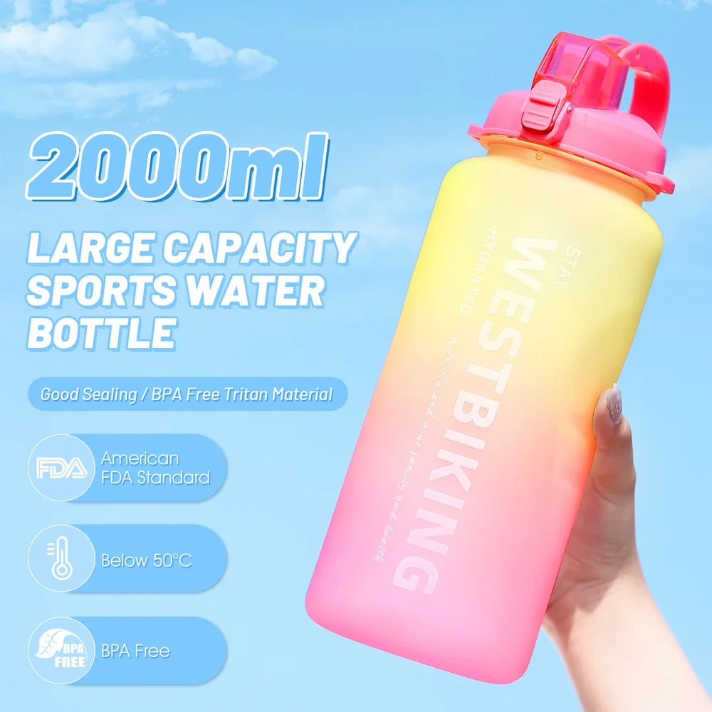 Sports Water Bottle with Straw Large Capacity F671
