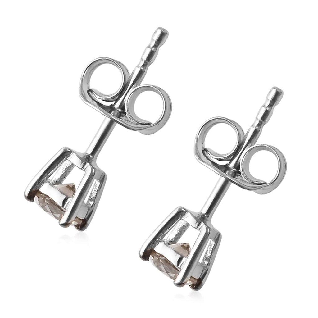 Champagne Diamond Stud Solitaire Earrings I461