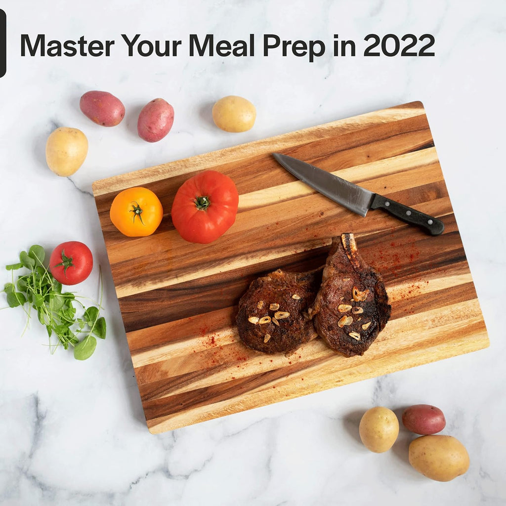Large Wood Cutting Board, 17x12 Inch Reversible Hardwood C268460