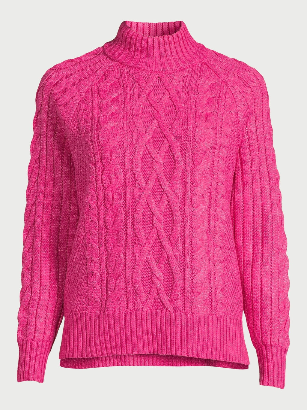 Mock Neck Cable Pullover Sweater X305903
