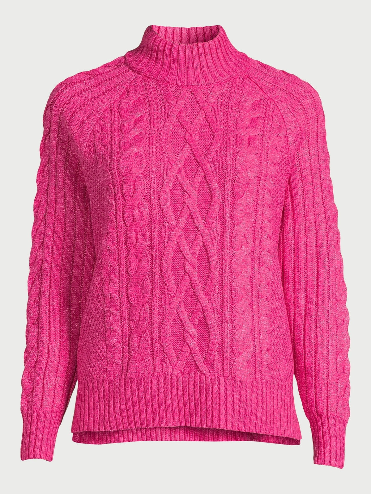 Mock Neck Cable Pullover Sweater X305903