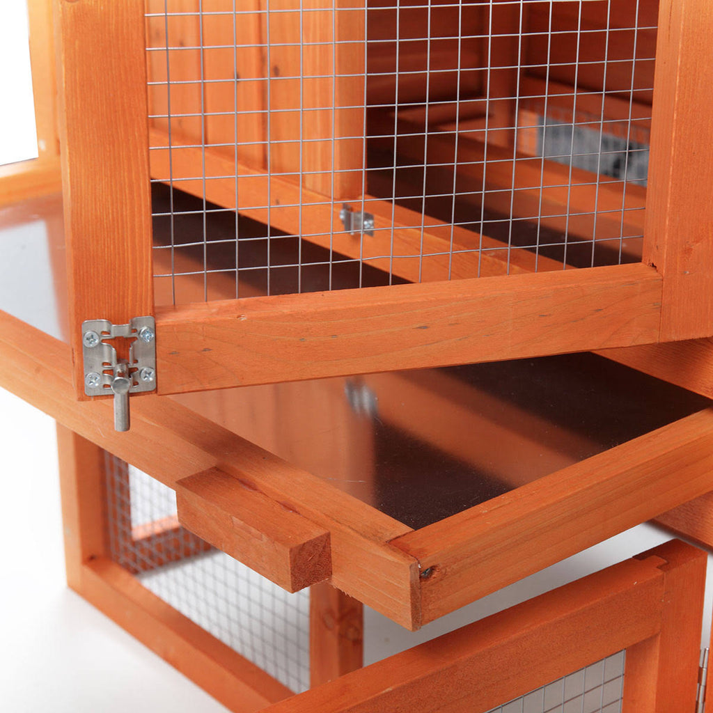2 Story Outdoor Wooden Chicken Coop Rabbit Hutch Cage P25887