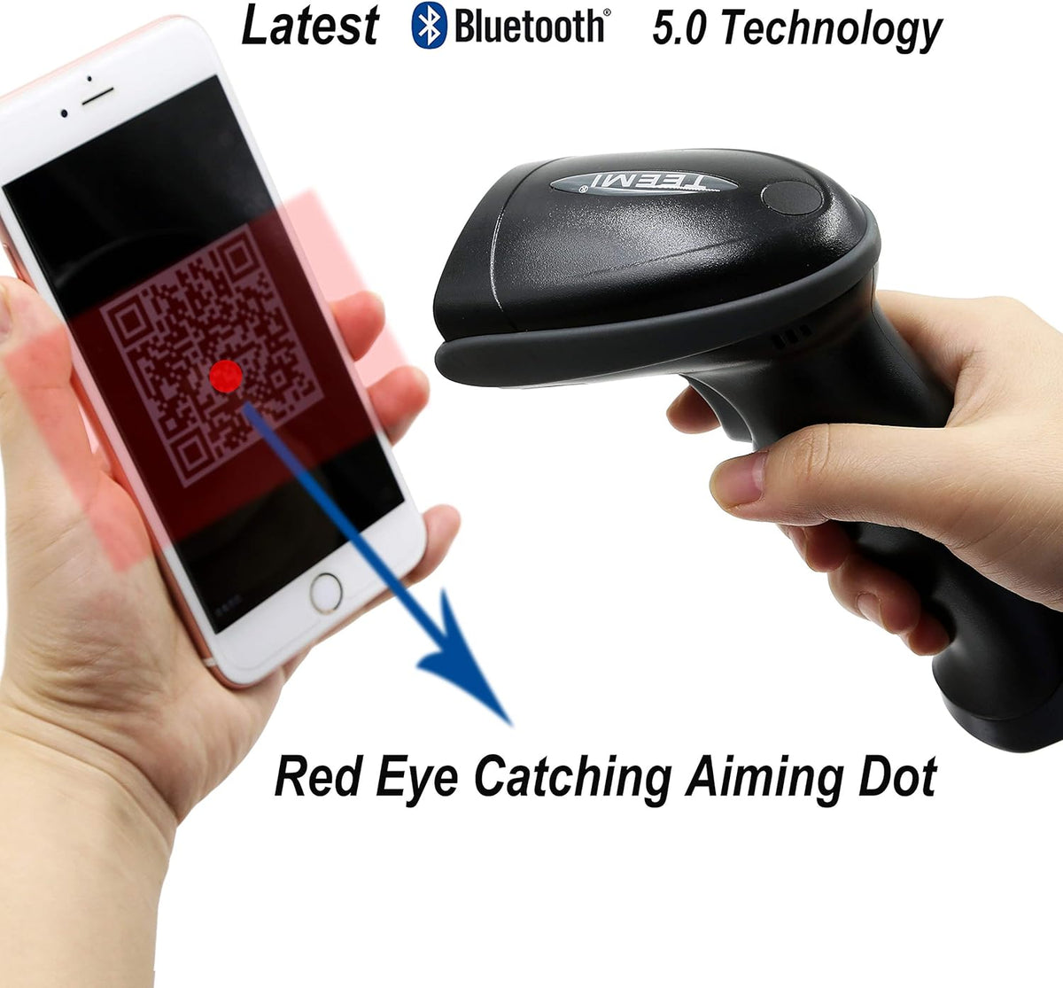 1D 2D Bluetooth Barcode Scanner with USB Cradle Charge Station I465