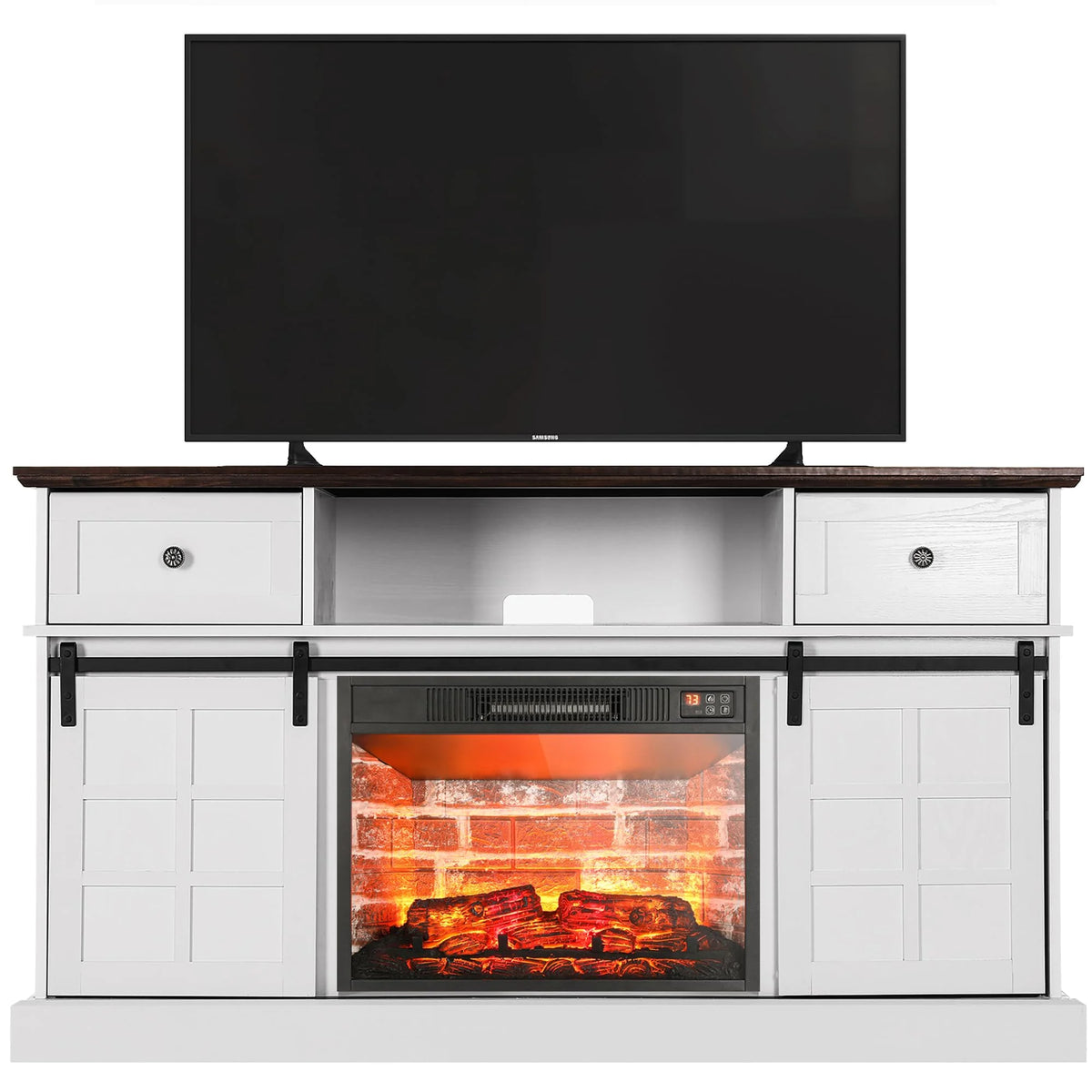 White Modern Farmhouse TV Stand Z858852