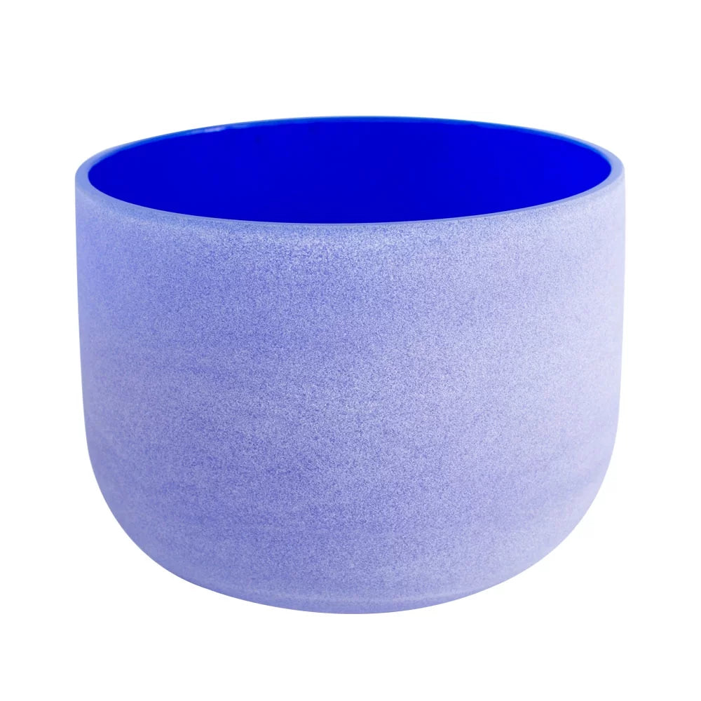 Blue Frosted G Throat Chakra Quartz Crystal Singing Bowl 10 inch C57804