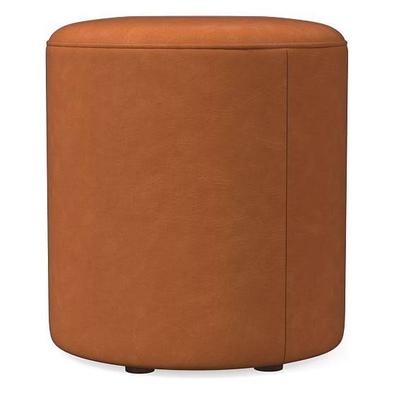 Vegan Leather Small Ottoman V14415