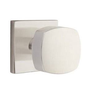 Double Dummy Door Knob and Square Rose in Satin Nickel H2584