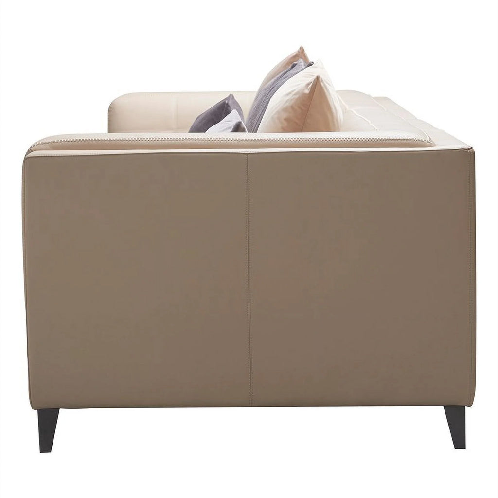 Beige Top Grain Leather 4-Seater Sectional Sofa O721098
